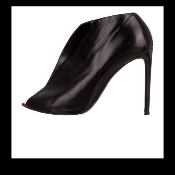 Balenciaga deep v cut bootie peep toe pumps 38 - Picture 1 of 3